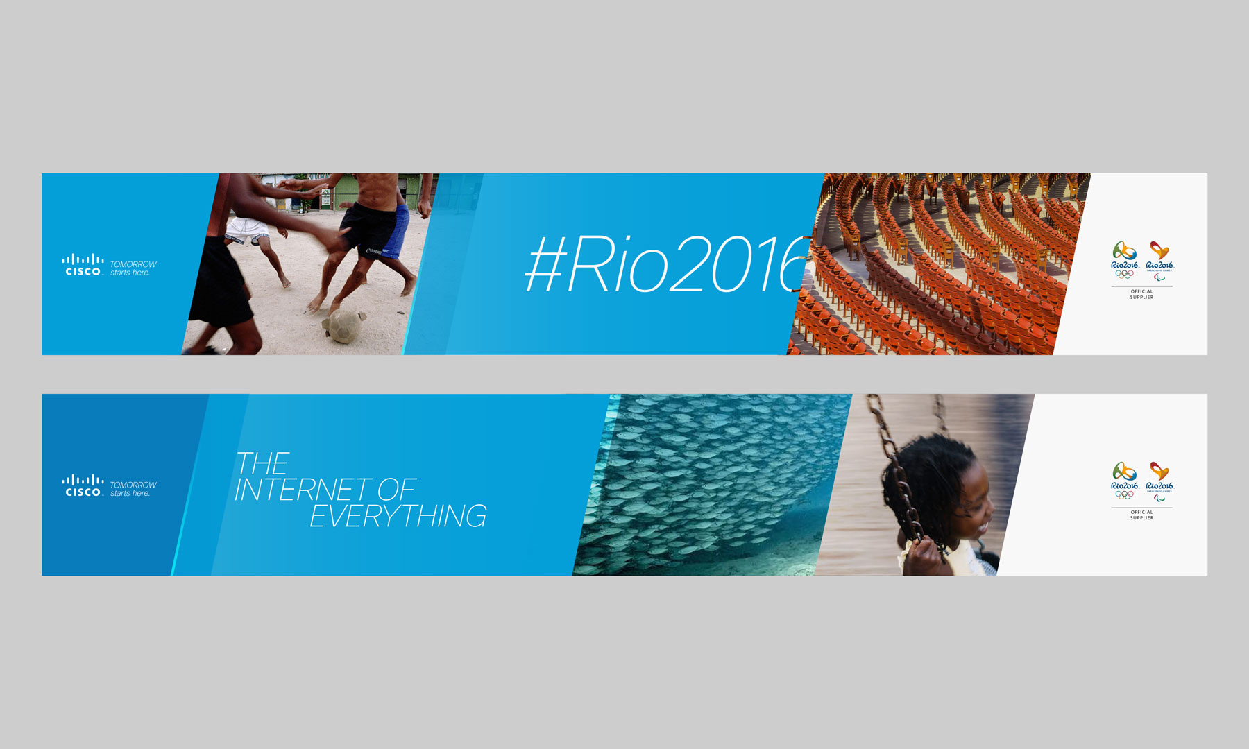 Cisco Rio campaign “#Rio2016” and “The Internet of Everything” banners